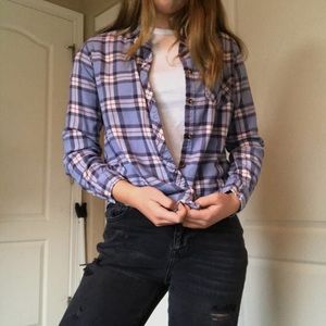 Blue button up flannel